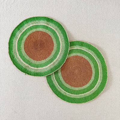 Amsha - 12" African Woven Placemats Set of 2 (OOAK) #201