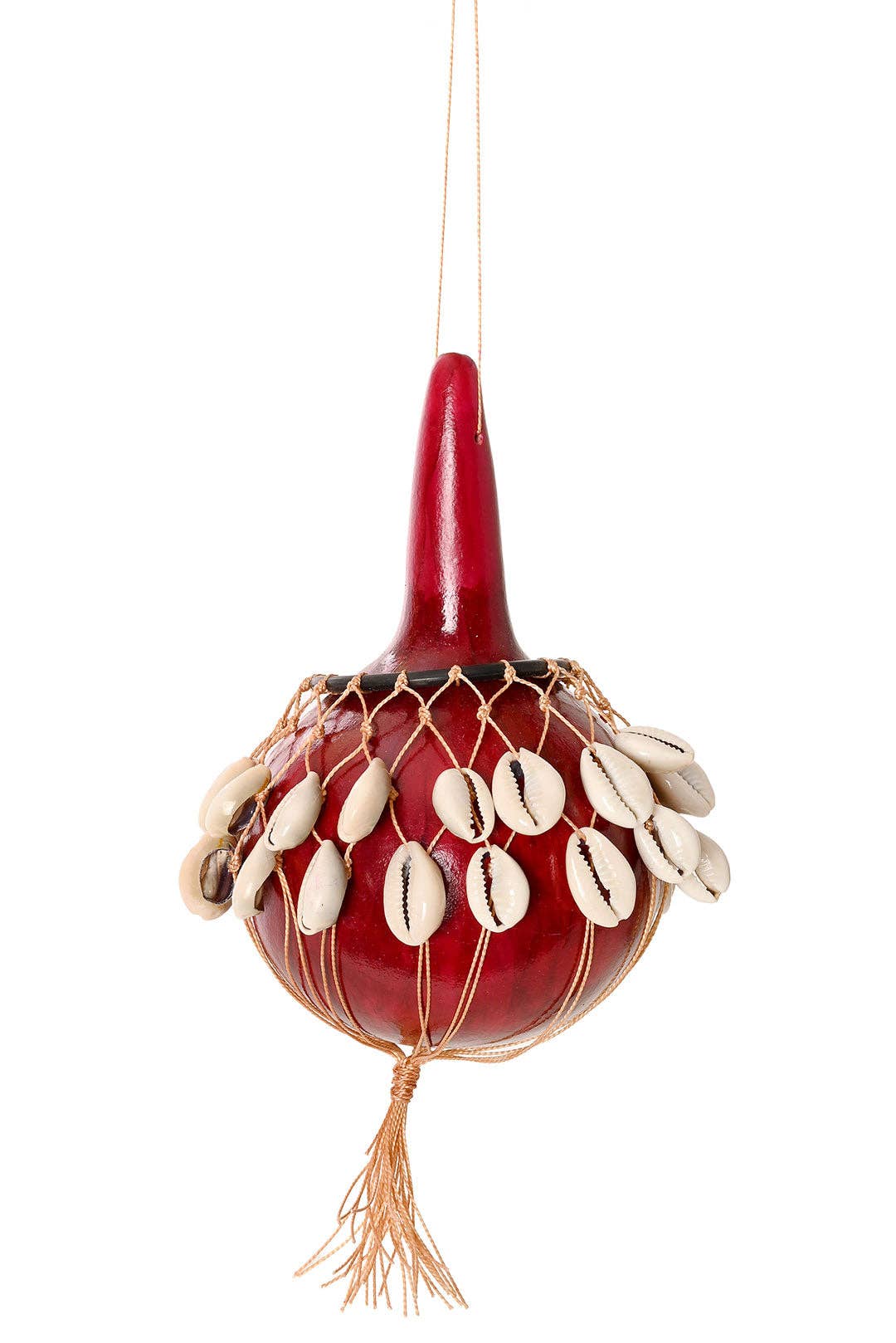 Small Red Calabash Gourd and Cowrie Shell Shekere-African Modern ...