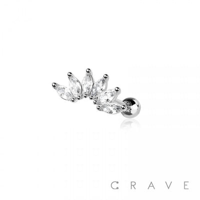 Crave Body Jewelry - Marquise Fan Top 316L SURGICAL STEEL CARTILAGE
