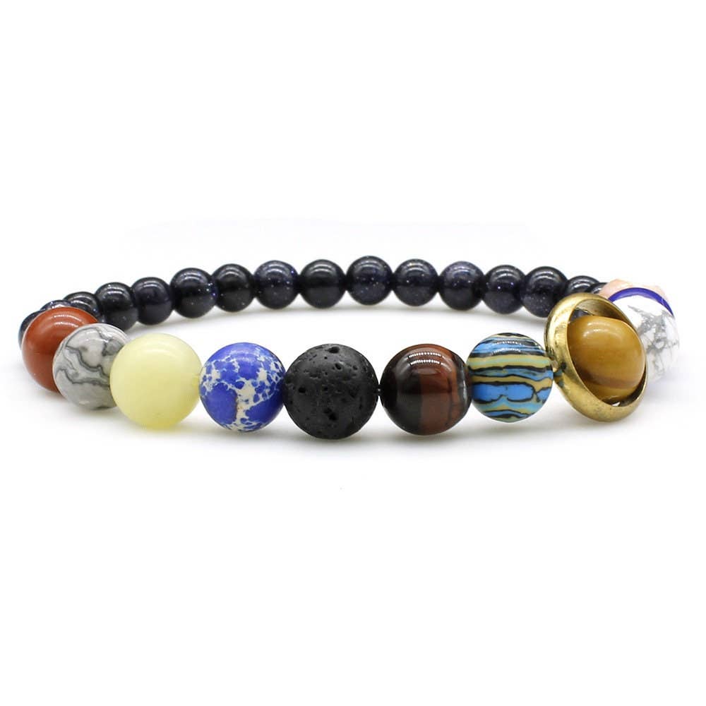 Solar System Couple Bead Bracelet in Natural Crystal-Stone Perimade & Co. LLC