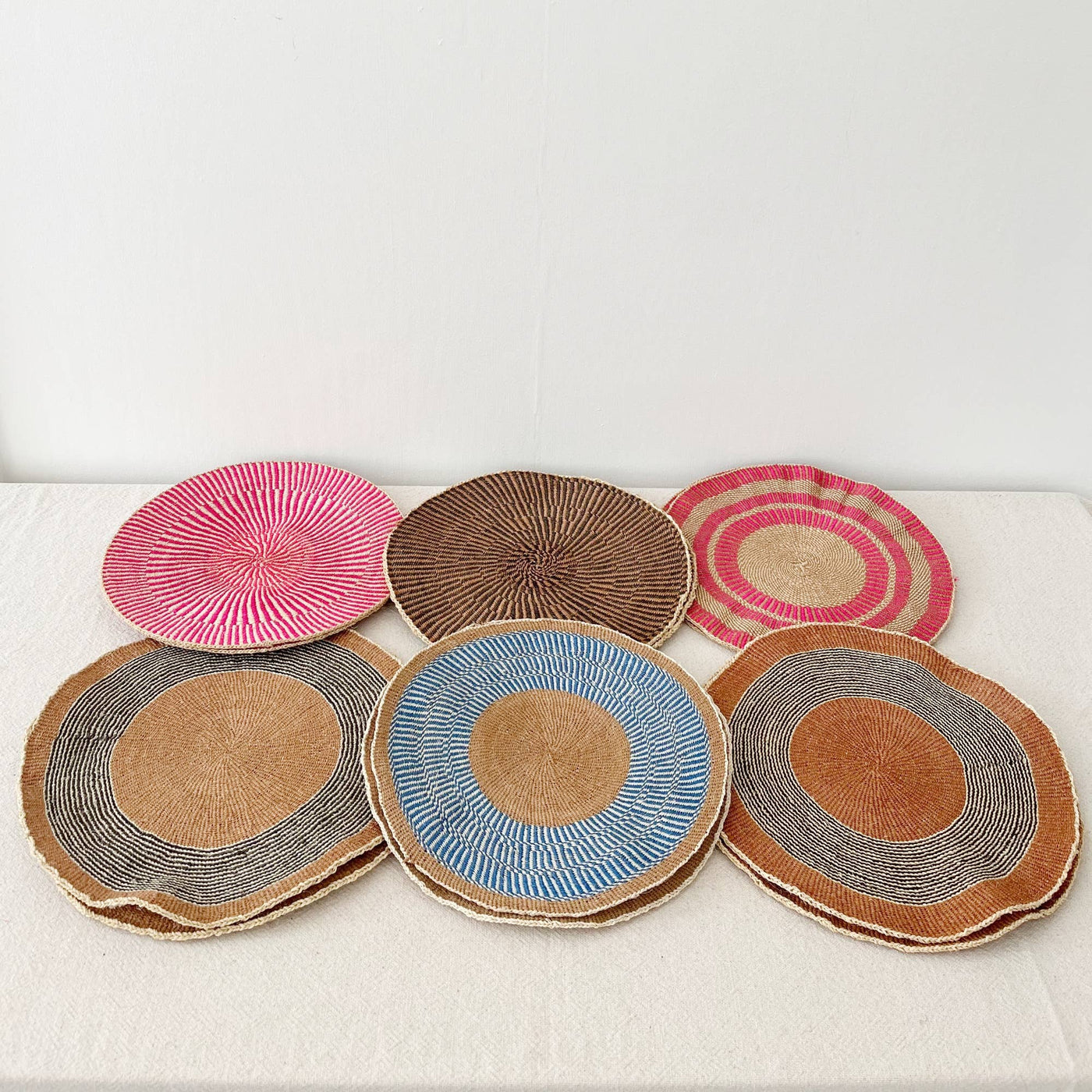 14" African Woven Placemats Set of 2 (OOAK)-Amsha