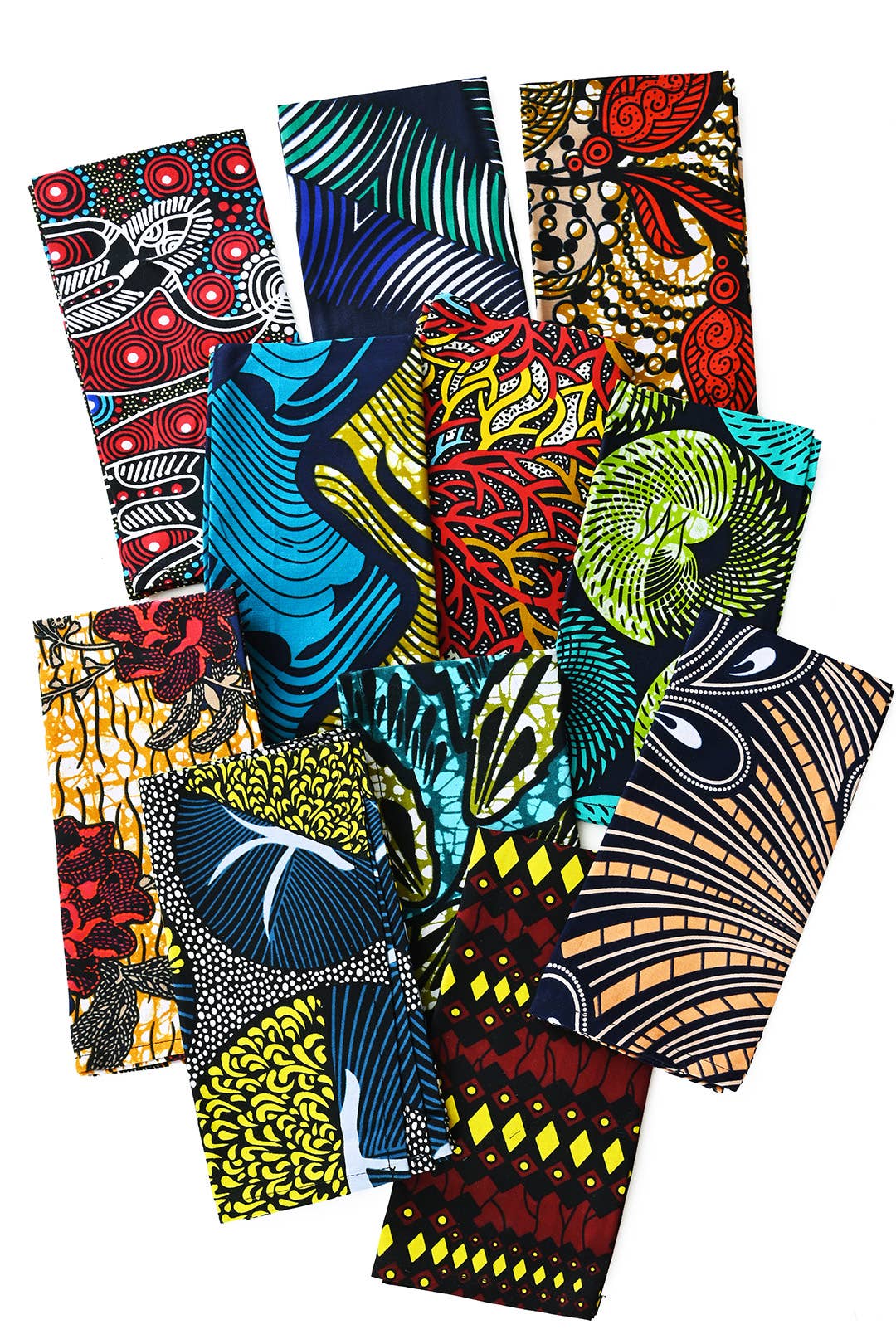 Set of 4 Assorted Colorful Kitenge Dinner Napkins - Swahili | AFRICAN MODERN