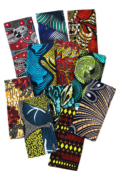 Set of 4 Assorted Colorful Kitenge Dinner Napkins - Swahili | AFRICAN MODERN