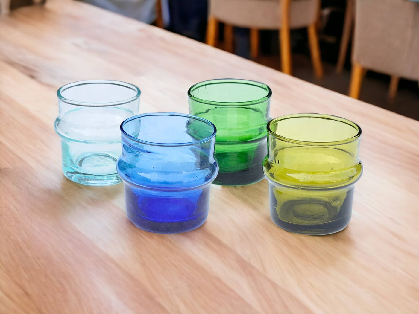 Hand-blown Glasses, Set of 6  Glasses, Recycled Tumbler-Moroccantastics