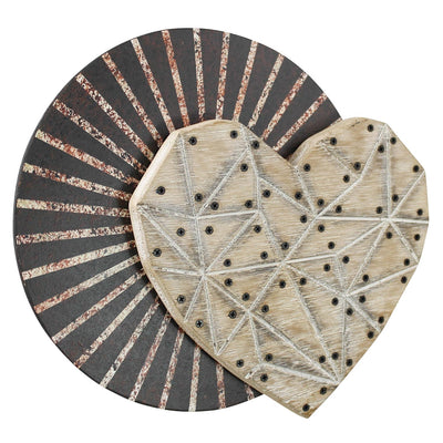 Morris Heart Wall Art, Wood-HomArt