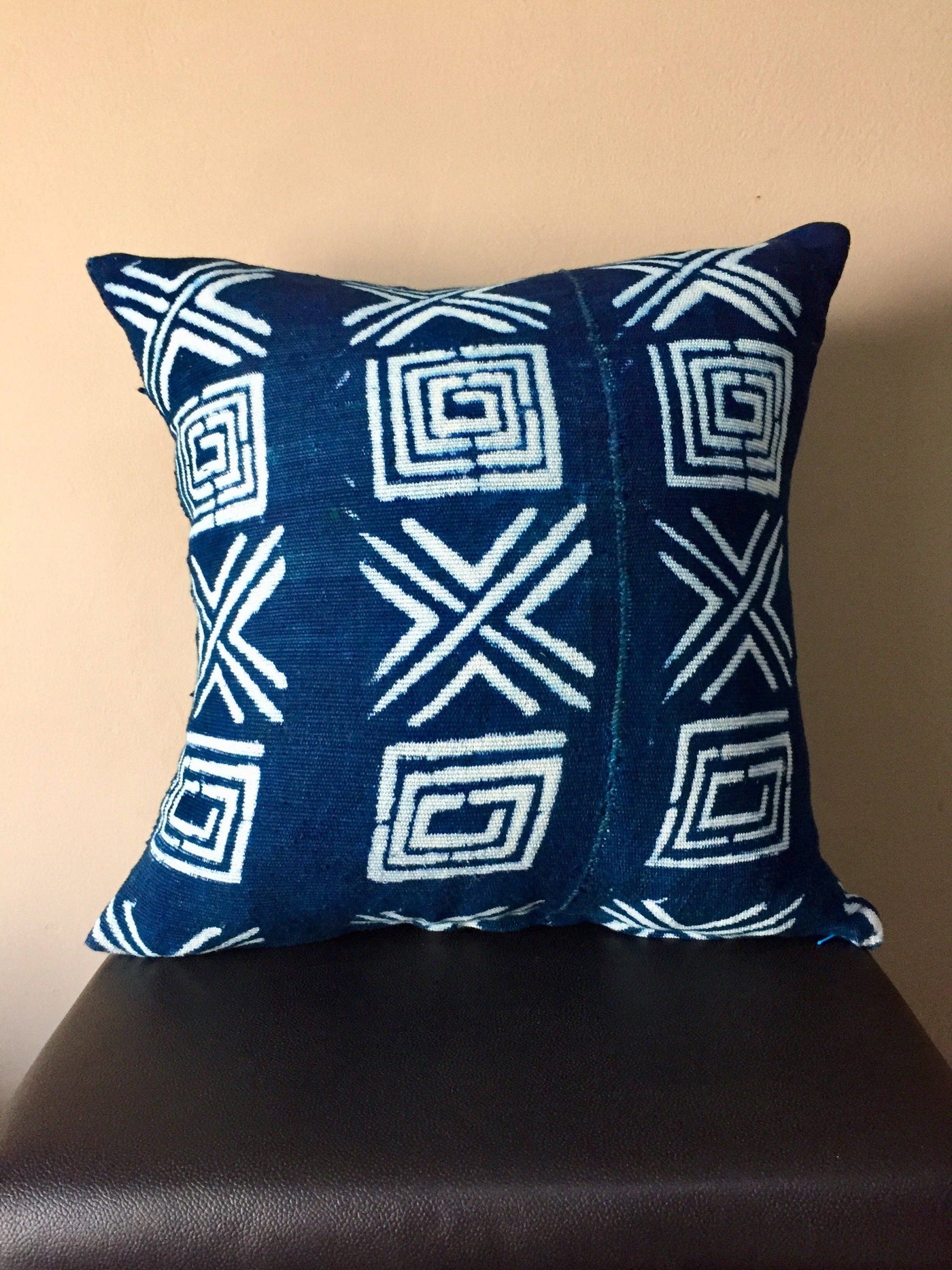 TRIBAL INDIGO MUDCLOTH Throw Pillow Cover-The Afrophile