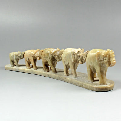 Carved Elephant Family