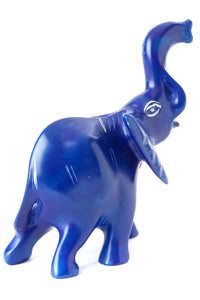 Trumpeting Elephant- Large Blue Soapstone