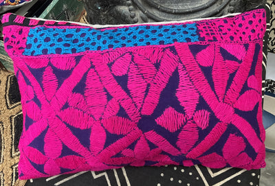 Found Fabric Cotton Lumbar Pillow - Creative Co-Op