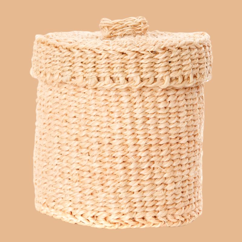 All Natural Sisal Lidded Container Basket