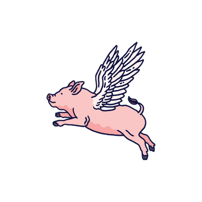 Flying Pig Tattoo By Peagreen