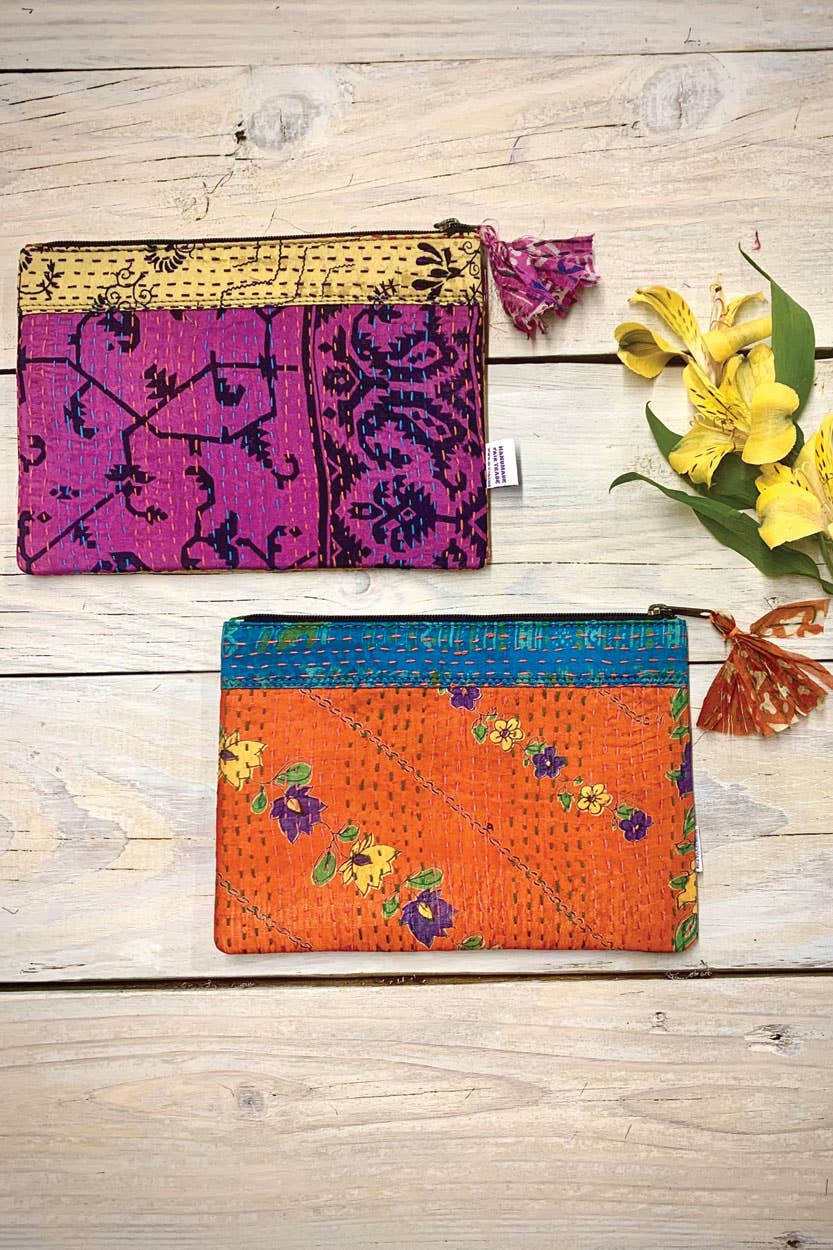 Sevya Handmade - Kantha Accessory Pouch Set of 2