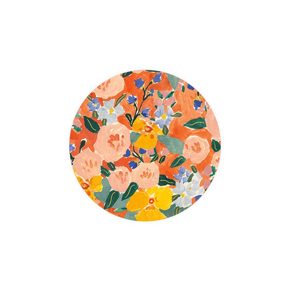 Red + Orange Floral Seedlings Coaster