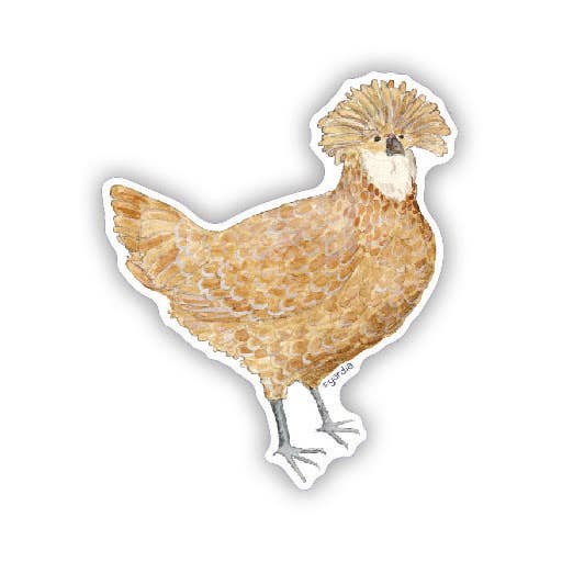 Yardia - Polish Hen - Watercolor Chicken Sticker