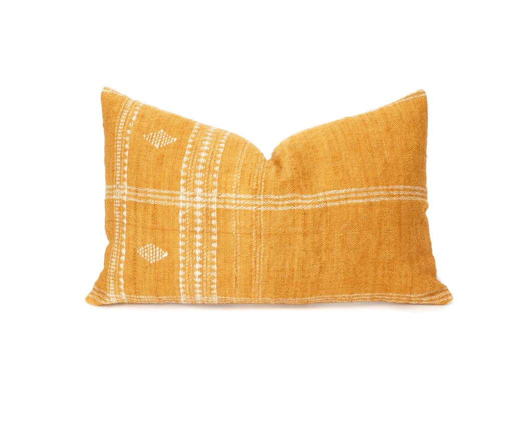 Heddle & Lamm - Diya Lumbar - Yellow Indian Wool Pillow