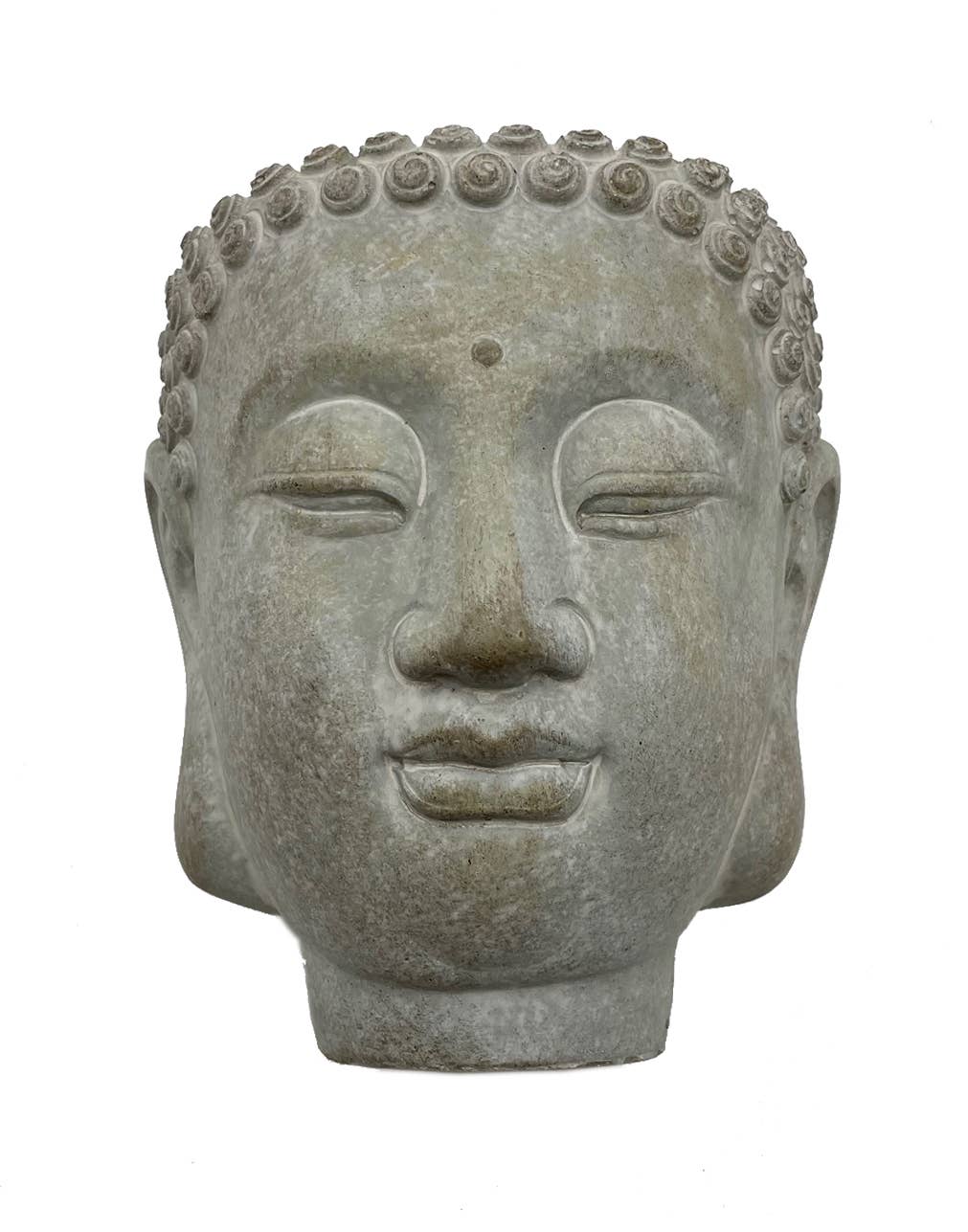 Vagabond Vintage - LARGE CAST CEMENT WALL MOUNT HANGING BUDDHA PLANTER