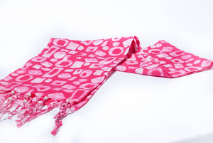 Pink Batik scarf - World Peace