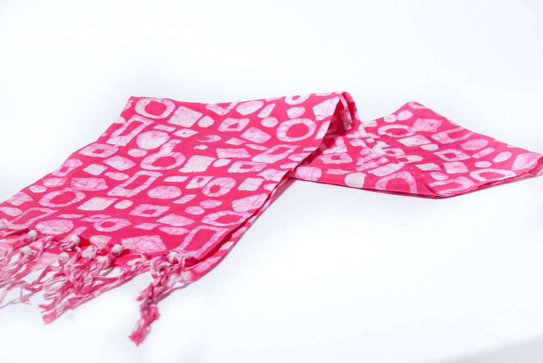 Pink Batik scarf - World Peace
