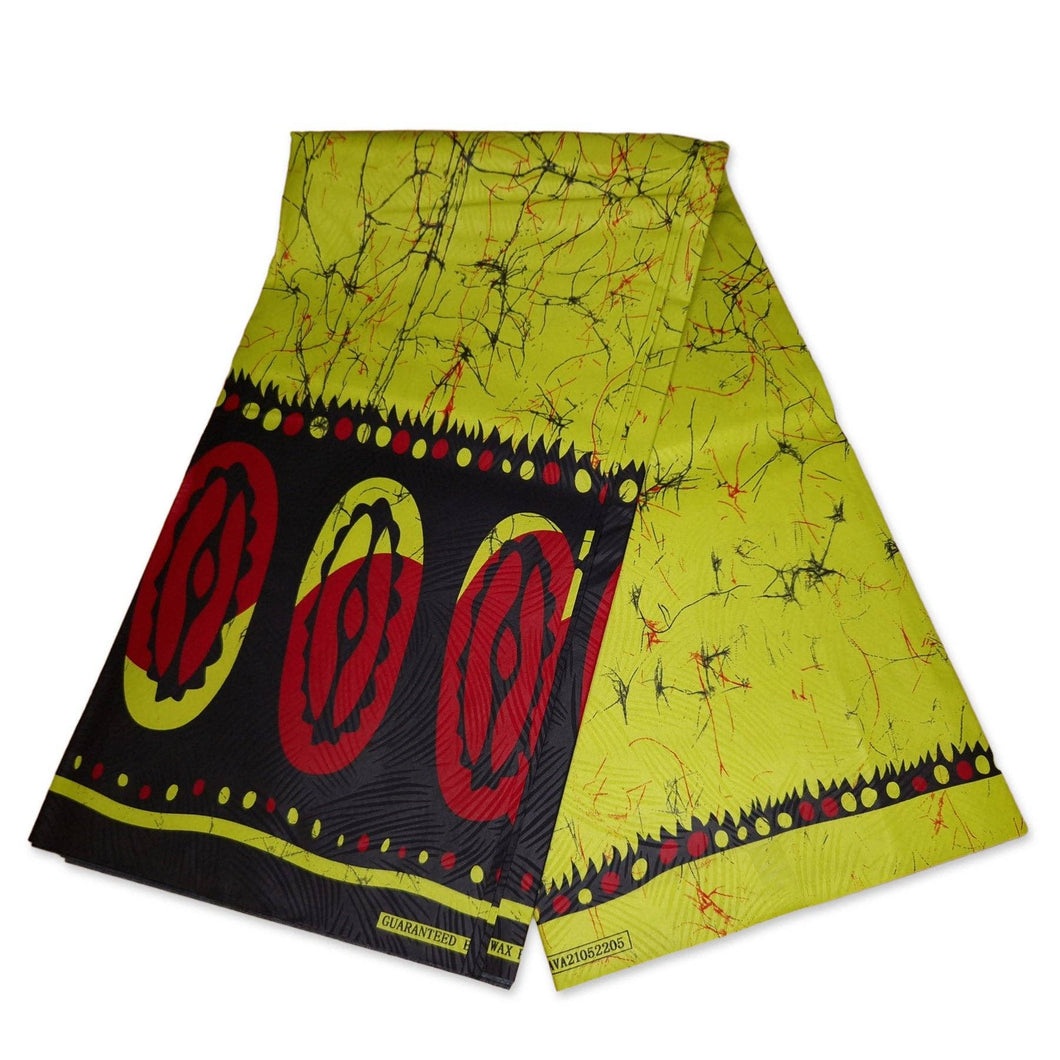 AfricanFabs - 6 Yards - African print fabric - Lime kampala - Polycotton
