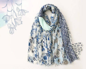 Classic Floral Soft Voile Scarf Style 40