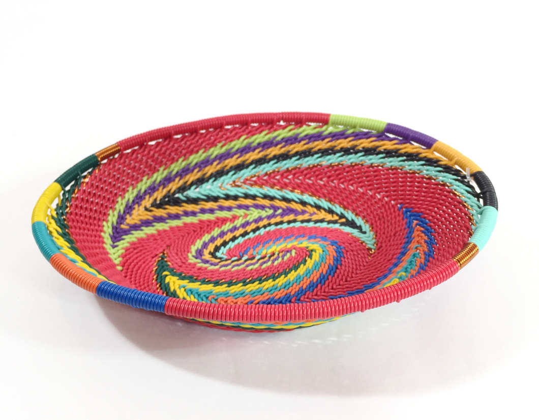 Bridge for Africa - Small Oval Bowl - Red Rainbow