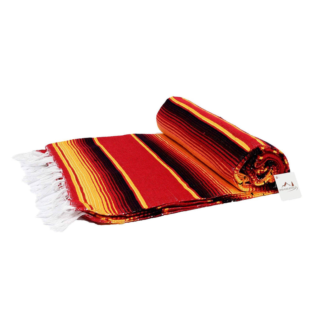 West Path - Fire Serape Red Mexican Blanket