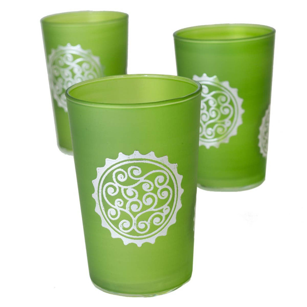 Casablanca Market - Luxury Massira Tea Glasses, Silver in Green