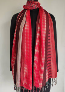 The Red Sari - Geo Scarf - Red Multi