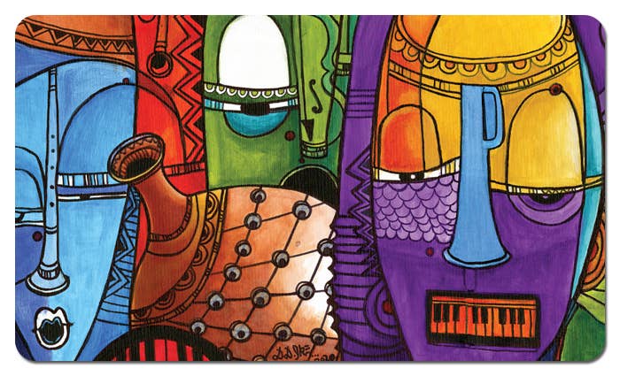 Jazz Masks Floor Mat - African American Expressions