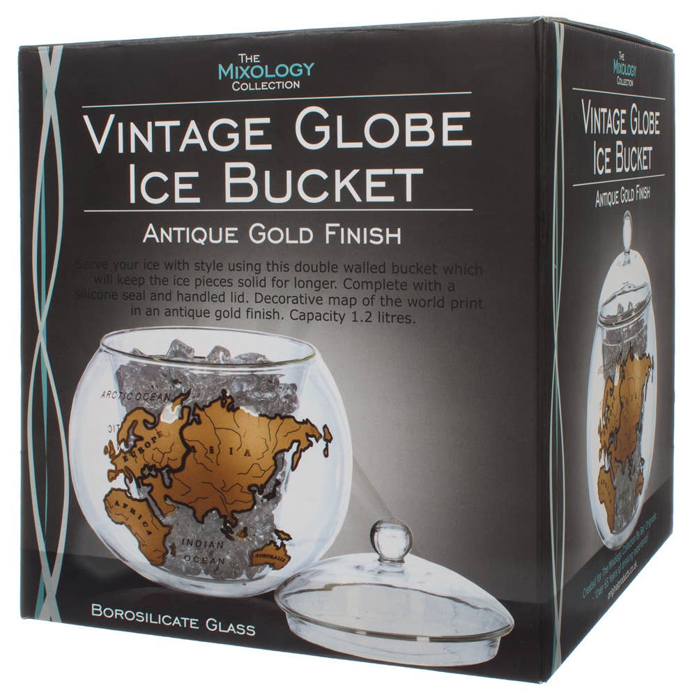 Mixology Vintage Globe Ice Bucket Gold- Original Products US/CAN -
