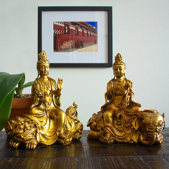 KWAN YIN & SPIRITUAL ANIMAL SET – BRASS FINISH