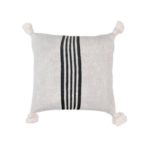Moroccan Throw Pillow with Black Straps-MSD