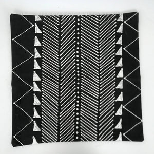 TRIBAL TEXTILES: CUSHION COVER - S Square - Matika Black Linear