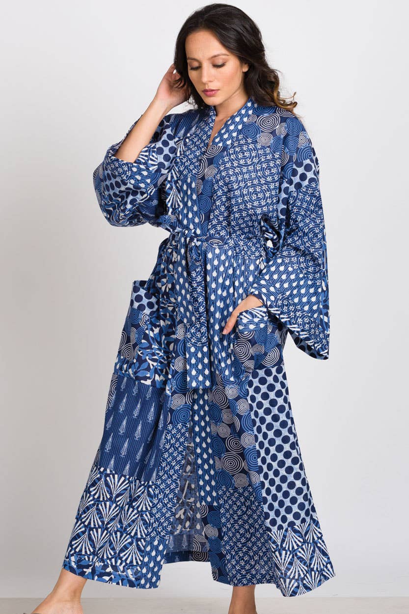 Sevya Handmade - Long Kimono Robes Indigo