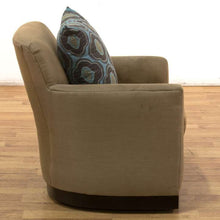 Swivel Chair with Dark Wood Base