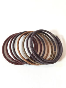 Bridge for Africa - Spiral color block bracelet - Large - Burnt Clay