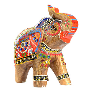 Hand Painted Wooden Elephant - Benjamin International