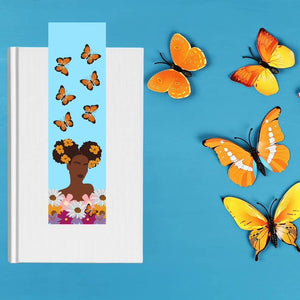 Butterfly and Buns Black Woman Bookmark