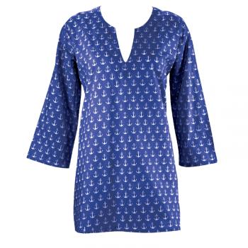 BLUE ANCHORS COTTON TUNIC