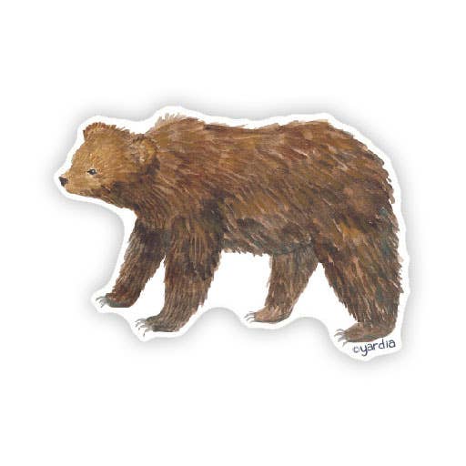 Yardia - Grizzly Bear - Watercolor California Grizzly Sticker