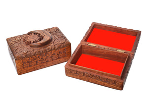 Tarot Card Carved Wood Box Sun & Moon - Benjamin International