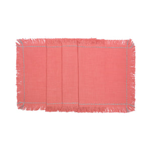 Cheryl Hibiscus Table Runner Pink Cotton 13" X 72" - carol & frank