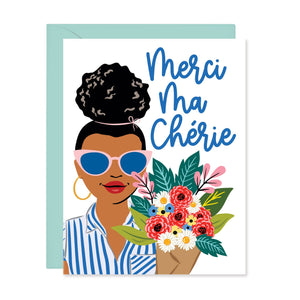 Lucy Loves Paper - Merci Ma Chérie Thank You Card In French -