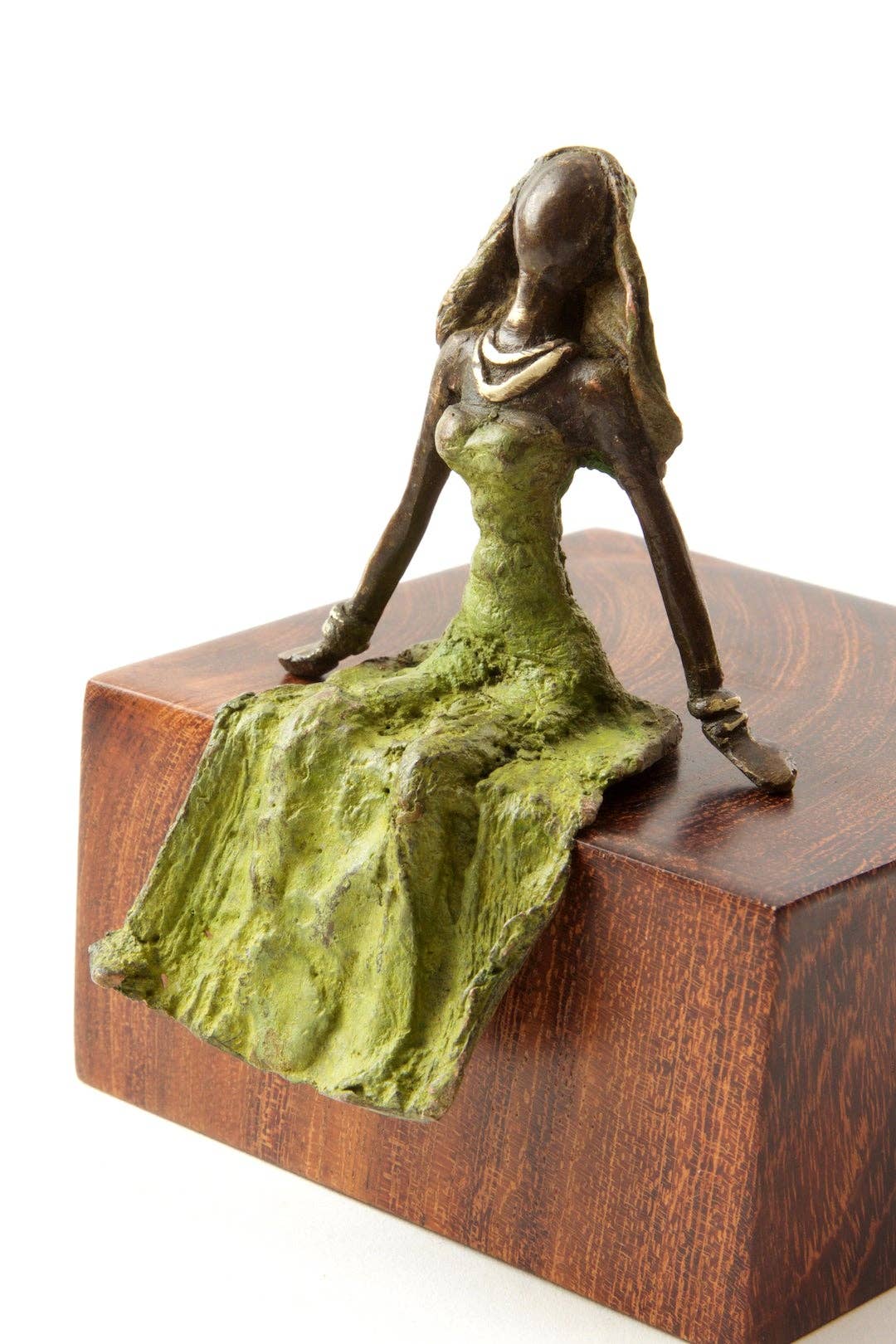 Seated Beauty Burkina Bronze Sculpture - Swahili African Modern