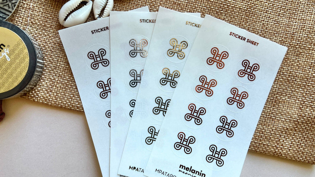 Mpatapo Adinkra Symbol Stickers - Melanin Meanings