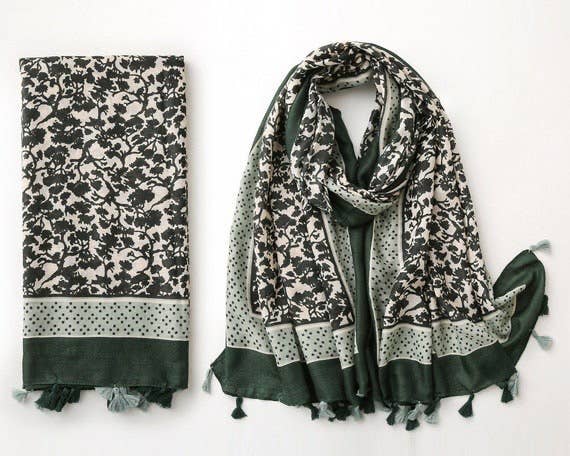 Classic Floral Soft Voile Scarf Style 11