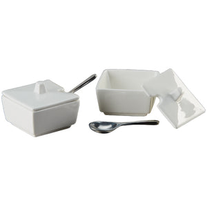Square bowl with lid (Set of 2)