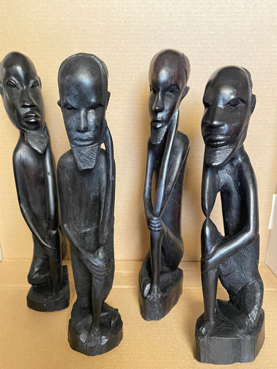 African Ebony Wood Carved Statues