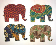 African Fabric Covered Animal Ornaments