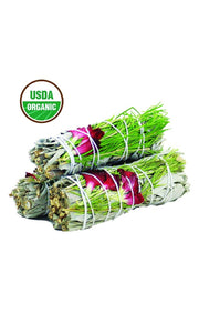 DESIGNS BY DEEKAY INC - Sweet Morning Floral White Sage 4" Smudge Sticks 6 pcs
